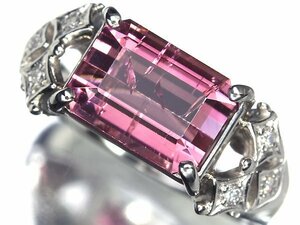 OG10169T【1円～】新品【RK宝石】≪Tourmaline≫ 極上ピンクトルマリン 大粒3.63ct 極上ダイヤモンド Pt900 高級リング ダイヤ