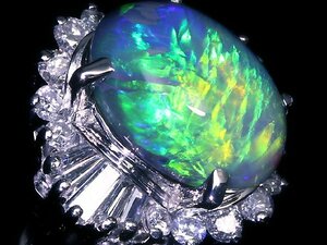 MR10188T【1円～】新品【RK宝石】≪opal≫ 神秘の宝石 上質ブラックオパール 大粒2.75ct 極上ダイヤモンド 0.52ct Pt900 高級リング ダイヤ