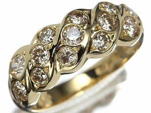 OG10145T【1円～】新品仕上【RK宝石】《Diamond》豪華絢爛! ジュエリーマキ 極上ブラウンダイヤモンド 総計1.00ct!! K18 高級リング ダイヤ