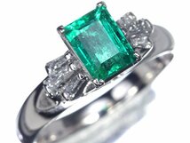 VM10171T【1円～】新品【RK宝石】≪Emerald≫ 美しいテリ艶!! 極上エメラルド 0.78ct!! 極上ダイヤモンド Pt850 高級リング ダイヤ_画像1