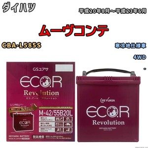 バッテリー GSユアサ エコ.アール レボリューション ダイハツ ムーヴコンテ CBA-L585S 4WD ERM4255B20L