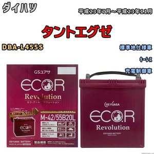 バッテリー GSユアサ エコ.アール レボリューション ダイハツ タントエグゼ DBA-L455S キーレス ERM4255B20L