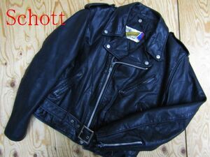 ★ショット SCHOTT★118 オイルドカウハイドレザー ダブルライダースジャケット ブラック★R51119043A