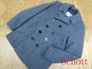 ★SCHOTT ショット★USA製　U.S.740N メルトンピーコート グレー★R51126028B