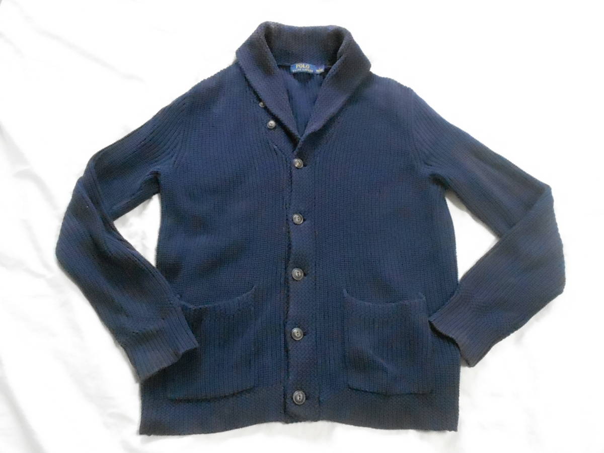 RRL インディゴ ケーブルニット ショールカラーカーディガン ダブル