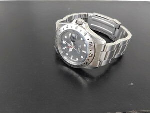 ELGIN PROFESSIONAL GMT 200M FK-1072-D SS ブラック メンズ クオーツ 動作OK