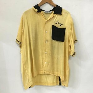 TEI【現状渡し品】 TEN STRIKE ボウリングシャツ ボーリングシャツ チェーンステッチ イエロー サイズ L 〈145-231115-YO-4-TEI〉