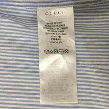 TEI【中古品】 GUCCI グッチ 496343 バイカラー ストライプシャツ MADE IN ITALY サイズ39 〈141-231120-YO-2-TEI〉_画像7