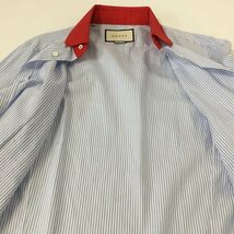 TEI【中古品】 GUCCI グッチ 496343 バイカラー ストライプシャツ MADE IN ITALY サイズ39 〈141-231120-YO-2-TEI〉_画像5