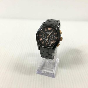 TEI[ secondhand goods ] EMPORIO ARMANI AR-0549 Sera mika quartz black men's clock (197-231130-AT-6-TEI)