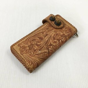 TEI[ secondhand goods ] Carving leather wallet long wallet men's (200-231130-AT-26-TEI)