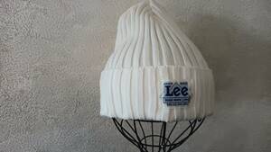 ★Lee リー 日本製★白★リブ編みニット帽★56〜58cm★送料無料★11353