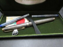 4　PARKER　75？　シルバー　銀　万年筆　箱入　ペン先太さ表示　XF　14K　POINT　ジャンク_画像3