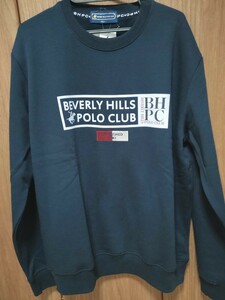 新品 タグ付き BEVERLY HILLS POLO CLUB 裏起毛 スウェット トレーナー トップス メンズ ポロ ネイビー LLサイズ