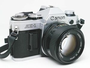 鳴き無し【動品現状】Canon AE-1 + New FD 50mm F1.4 シルバー キャノン キヤノン 銀塩 フィルム マニュアル