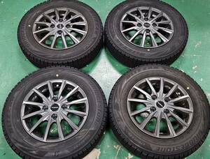 1円～☆極上☆2022年製 145/80R13 75Q☆BS ブリザックVRX2☆9.9分山 イボ有☆アルミ付 4本セット☆