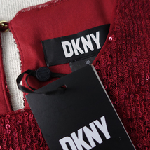 新品 DKNY 10/15号～17号 ダナキャラン 赤 スパンコール ワンピース パーティドレス 半袖 結婚式 二次会 披露宴 フォーマル 輝凛51E1302_画像9