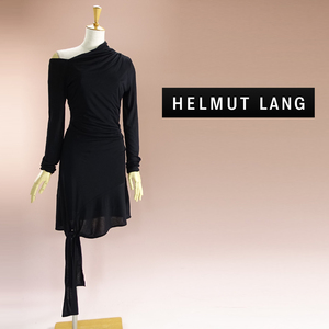 新品 ヘルムートラング 9号 黒 ワンピース パーティドレス 長袖 ブラック HELMUT LANG 結婚式二次会 披露宴 フォーマル お呼ばれ 華62E2002