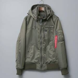 TF9967//*アルファ/ALPHA INDUSTRIES*メンズXL/着脱フード付き/中綿/ジップアップジャケット/パーカー/ブルゾン/TA1049-076