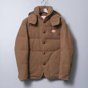 MF7830//*ダントン/DANTON×ビームス/BEAMS*メンズ38/着脱フード付き/ウールモッサ/ダウンジャケット/ブルゾン/茶/ブラウン