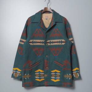 TG0882//アメリカ製*ペンドルトン/PENDLETON*HIGH GRADE WESTERNWEAR/メンズM/ネイティブ柄/メタルボタン/ウールジャケット/ブルゾン