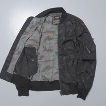 TG1613：ALPHA INDUSTRIES/アルファ*メンズ*MA-1*ジップアップブルゾン*ジャケット*M*ブラックカモ/迷彩_画像6