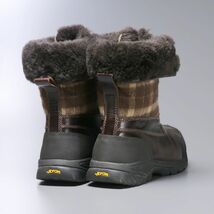 GO5097//*アグ/UGG*3254/メンズUSA9.5/ロールトップ/チェック柄ウール×レザー/レースアップブーツ/ウィンターブーツ/茶/ブラウン_画像3