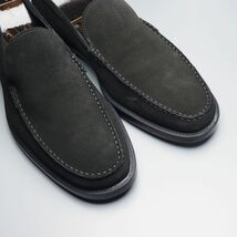 GO7808//イタリア製*トッズ/TOD'S*メンズ10.5/Uチップ/モカシンローファー/スエードレザースリッポン/革靴/黒/ブラック_画像5