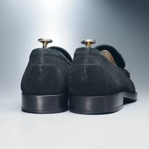 GO7808//イタリア製*トッズ/TOD'S*メンズ10.5/Uチップ/モカシンローファー/スエードレザースリッポン/革靴/黒/ブラック_画像4