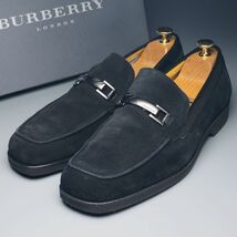 MF7581//*バーバリー/BURBERRY*メンズ/ビットローファー/レザースリッポン/革靴/黒/ブラック_画像1