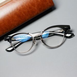 GO8335：金子眼鏡*KA-50*アセテートフレーム*フォックス*段カット*眼鏡/メガネ*木箱・ケース付き