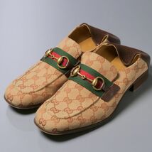 MF8209//*グッチ/GUCCI*メンズ7/GG柄キャンバス+シェリーライン/ホースビットローファー/スリッポン/モカシンシューズ/靴/546223_画像9