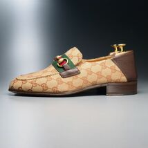 MF8209//*グッチ/GUCCI*メンズ7/GG柄キャンバス+シェリーライン/ホースビットローファー/スリッポン/モカシンシューズ/靴/546223_画像3