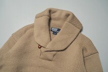 TG2360◇90s ポロラルフローレン/Polo by Ralph Lauren メンズM ウール バスケットボタン ショールカラー ウールニット セーター ブラウン_画像3