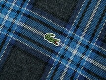 GN5292◇ラコステ LACOSTE メンズ5 REGULAR FIT ワニ刺繍 チェックシャツ ボタンダウンシャツ ネルシャツ グレー×ブルー系_画像5