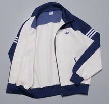 TG6971◇70s 西ドイツタグ アディダス/adidas デサント製 ATS-44F トラックジャケット ジャージ ジップアップブルゾン サイズ3 白×青系_画像3