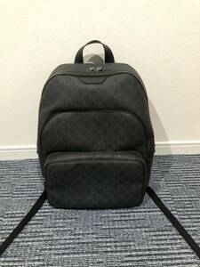 美品 Gucci GG supreme backpackリュックサック デイパック コーティングキャンバス レザー グッチ