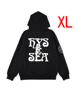 【サイズ XL】WIND AND SEA HYSTERIC GLAMOUR HOODIE WDS BLACK ウィンダンシー ヒステリックグラマー パーカー ブラック 黒