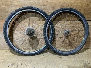 ARAYA RM-20 グレー shimano DEORE DX ハブ 26インチ MTB ホイール 7速 前後セット 中古パーツ OLD MTB ATB VINTAGE MTB ATB