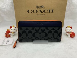 コーチ COACH 長財布 財布 シグネチャー アコーディオン ウォレット プレゼント 贈り物 ラウンドファスナー レディース メンズ F8202 C199