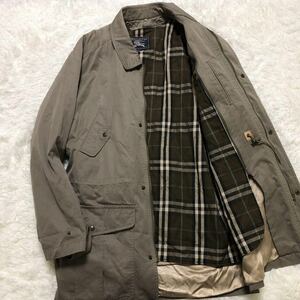 【希少XLサイズ】Burberry バーバリー モッズコート ジャケット ノバチェック ライナー 取り外し可能 2way キルティング 羽織 カーキ 緑