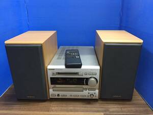 ONKYO CD/MDシステムコンポ FR-V3　スピーカー付　リモコン付　中古品B-9825