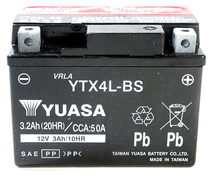 台湾ユアサバッテリー YUASA YTX4L-BS ◆互換 YT4L-BS FT4L-BS NSR250R R1-Z RGVガンマ TZR250 3MA KSR110 DAX BJ タウンメイト リトルカブ_画像3