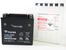 台湾ユアサバッテリー YUASA AGM YTX14-BS ◆ FTX14-BS DTX14-BS 互換 FZR1000 3GM GTS1000 YZF1000R FJ1200 XJR1200 XJR1200R_画像4