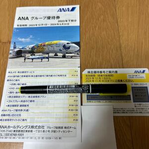 送料無料 最新 ANA株主優待券1枚、グループ優待券1冊セット