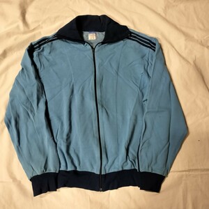 60年代 70年代 adidas トラックジャケット 水色×紺色系 アディダス ジャージ デサント サイズ5 トラックトップ ヴィンテージ 西ドイツ