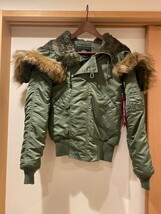 【美品】アルファインダストリーズ N-2B フライトジャケット XS カーキ ALPHA INDUSTRIES アウター ミリタリー_画像1