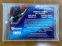 Ronald Acua Jr. onyx auto mlb 直筆サインカード mvp Atlanta Braves ロナルド・アクーニャ ブレーブス 野球 トレカ_画像2