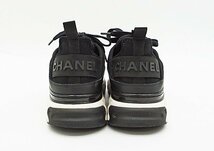 ◇【CHANEL シャネル】ココマーク ファブリックスニーカー G35617 ブラック×ホワイト 39_画像8