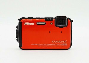 ◇美品【Nikon ニコン】COOLPIX AW100 コンパクトデジタルカメラ サンシャインオレンジ